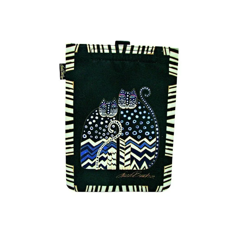 Laurel Burch Womens Multicolor Polka Dot Gatos Tablet Laptop Computer Case Sz S